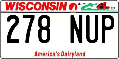 WI license plate 278NUP