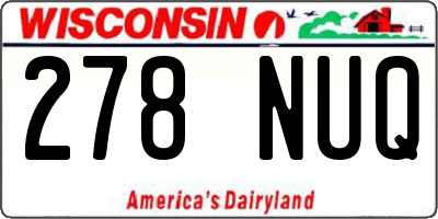 WI license plate 278NUQ