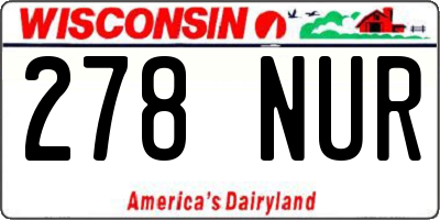 WI license plate 278NUR