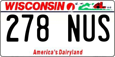 WI license plate 278NUS