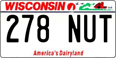 WI license plate 278NUT