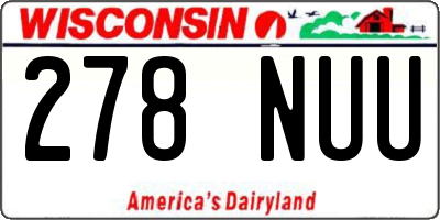 WI license plate 278NUU