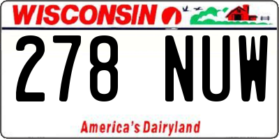 WI license plate 278NUW