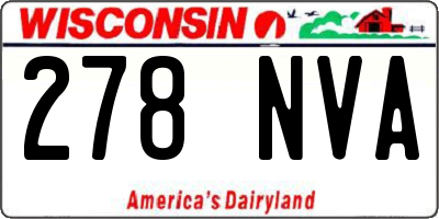 WI license plate 278NVA
