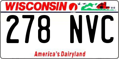WI license plate 278NVC