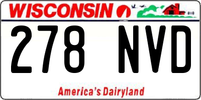 WI license plate 278NVD