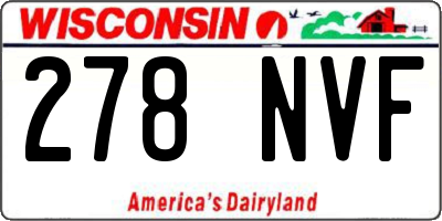 WI license plate 278NVF