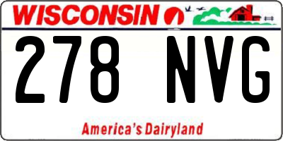 WI license plate 278NVG