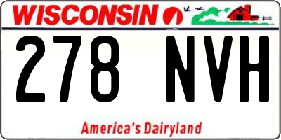 WI license plate 278NVH