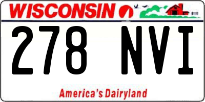 WI license plate 278NVI