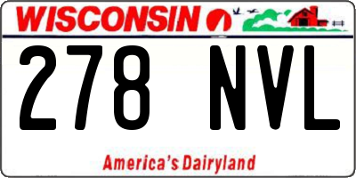 WI license plate 278NVL