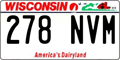 WI license plate 278NVM