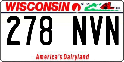 WI license plate 278NVN