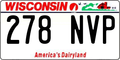 WI license plate 278NVP