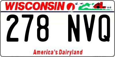 WI license plate 278NVQ