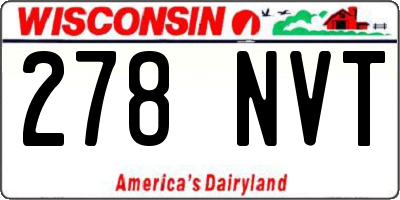 WI license plate 278NVT