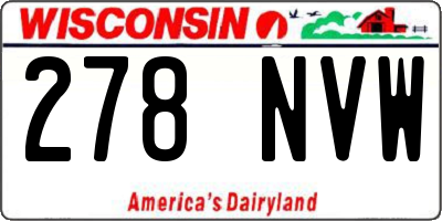 WI license plate 278NVW
