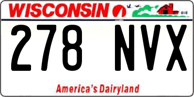 WI license plate 278NVX