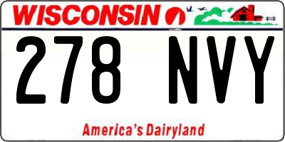 WI license plate 278NVY