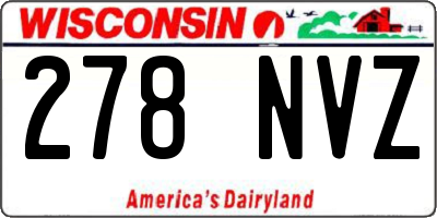 WI license plate 278NVZ