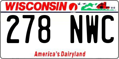 WI license plate 278NWC