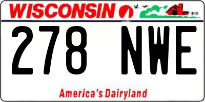 WI license plate 278NWE