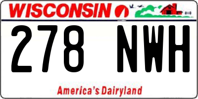 WI license plate 278NWH