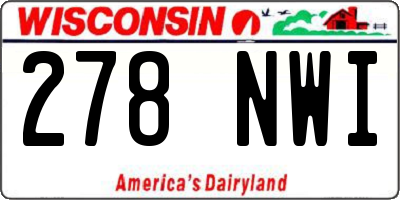 WI license plate 278NWI