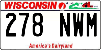 WI license plate 278NWM