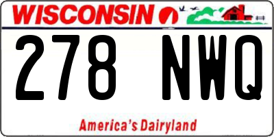 WI license plate 278NWQ