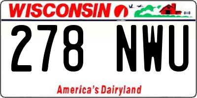 WI license plate 278NWU