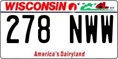 WI license plate 278NWW