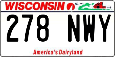 WI license plate 278NWY