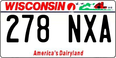 WI license plate 278NXA