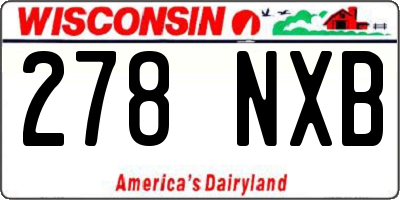 WI license plate 278NXB