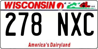 WI license plate 278NXC