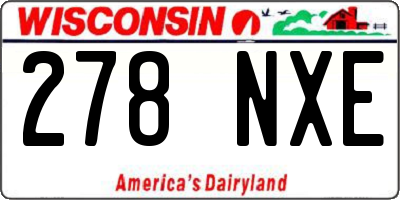 WI license plate 278NXE