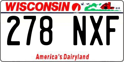 WI license plate 278NXF