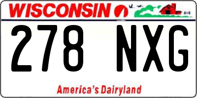 WI license plate 278NXG
