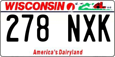 WI license plate 278NXK