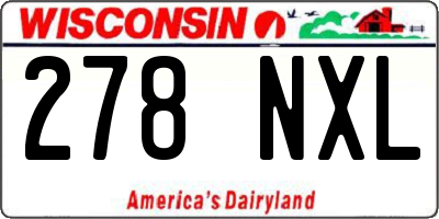 WI license plate 278NXL