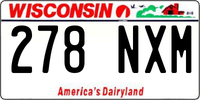 WI license plate 278NXM