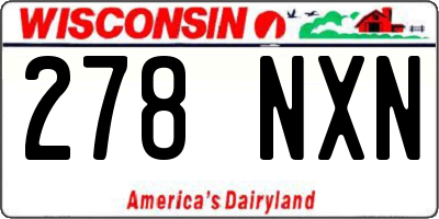 WI license plate 278NXN
