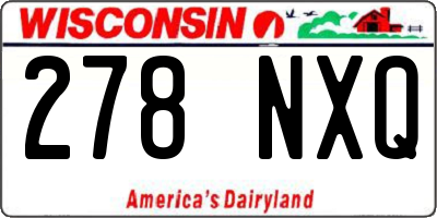 WI license plate 278NXQ