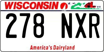 WI license plate 278NXR