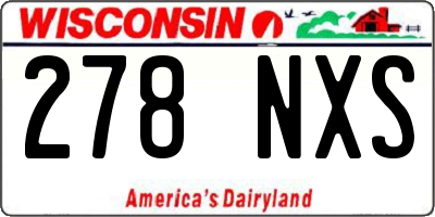 WI license plate 278NXS