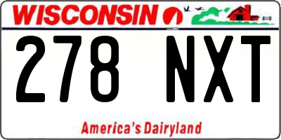 WI license plate 278NXT