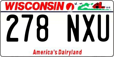 WI license plate 278NXU