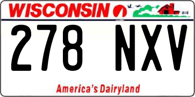 WI license plate 278NXV