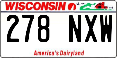 WI license plate 278NXW